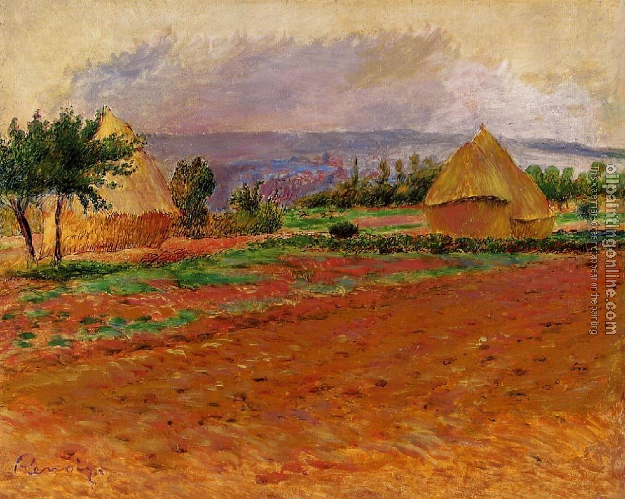 Renoir, Pierre Auguste - Field and Haystacks